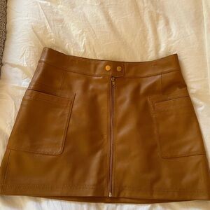 Free People High A Line Vegan Skirt, Brown size 12